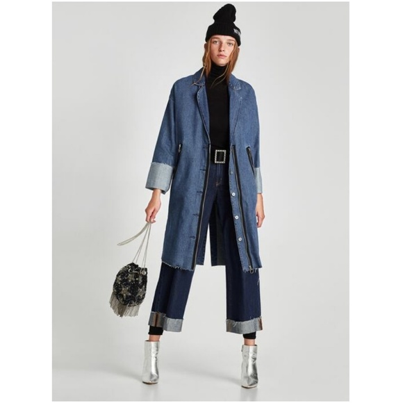 denim trench coat zara